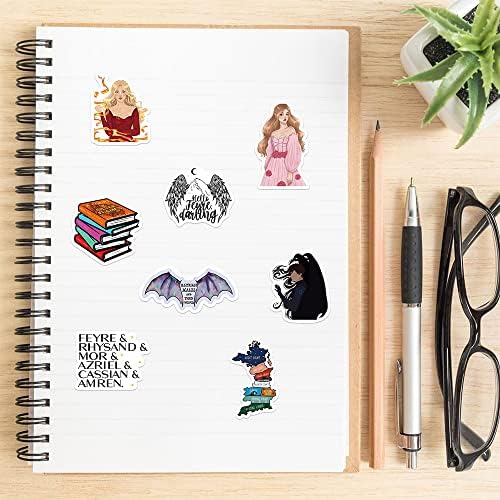 60Pcs Acotar Merchandise Stickers Pack, Book Graphic Vinyl Waterproof Sticker Decals for Water Bottle,Skateboard,Laptop,Phone,Journaling,Scrapbooking for Kids Teens Adults for Party Supply Favor